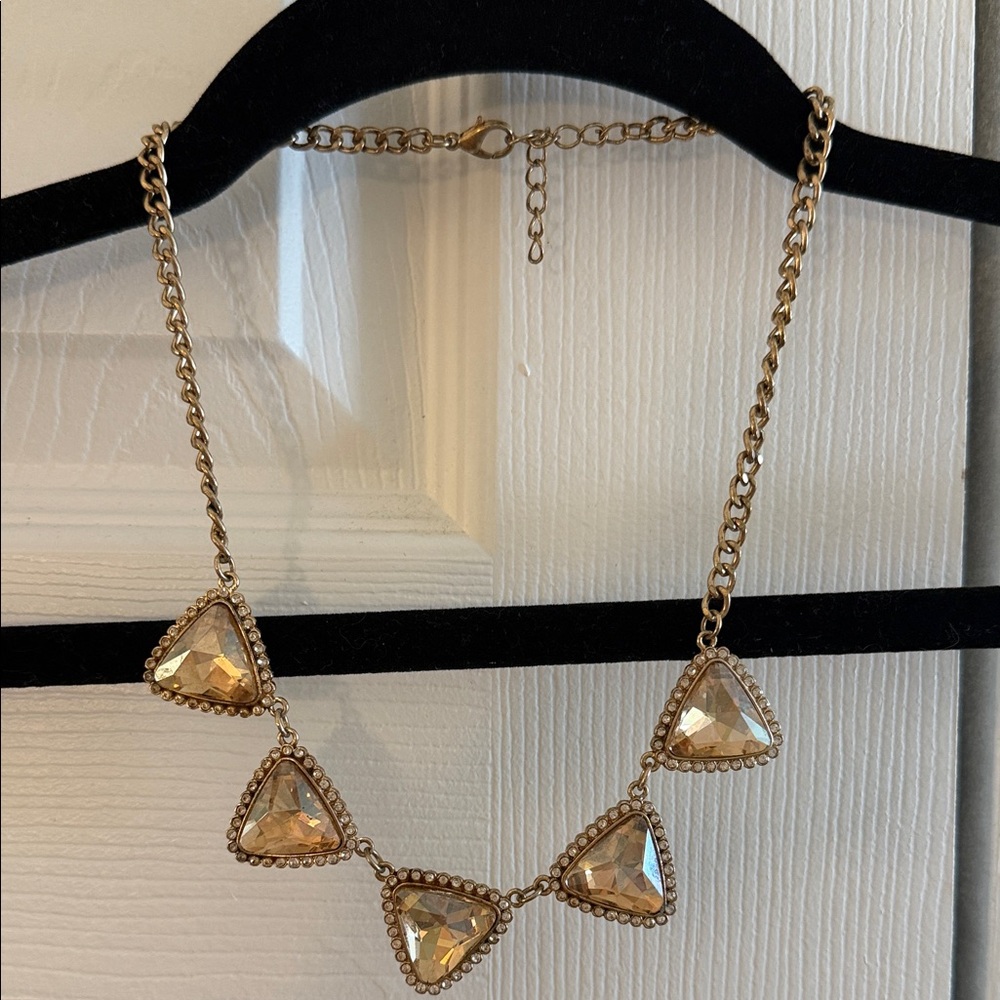 Gold Triangle Pendant Necklace